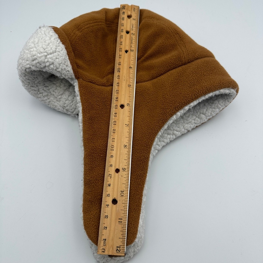 Carhartt Trapper Hat Kids Infant/Toddler Brown Fleece Sherpa Lined Little Bubba - Picture 9 of 13